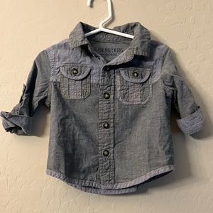 OshKosh B’gosh button up baby boy shirt. 12 months.